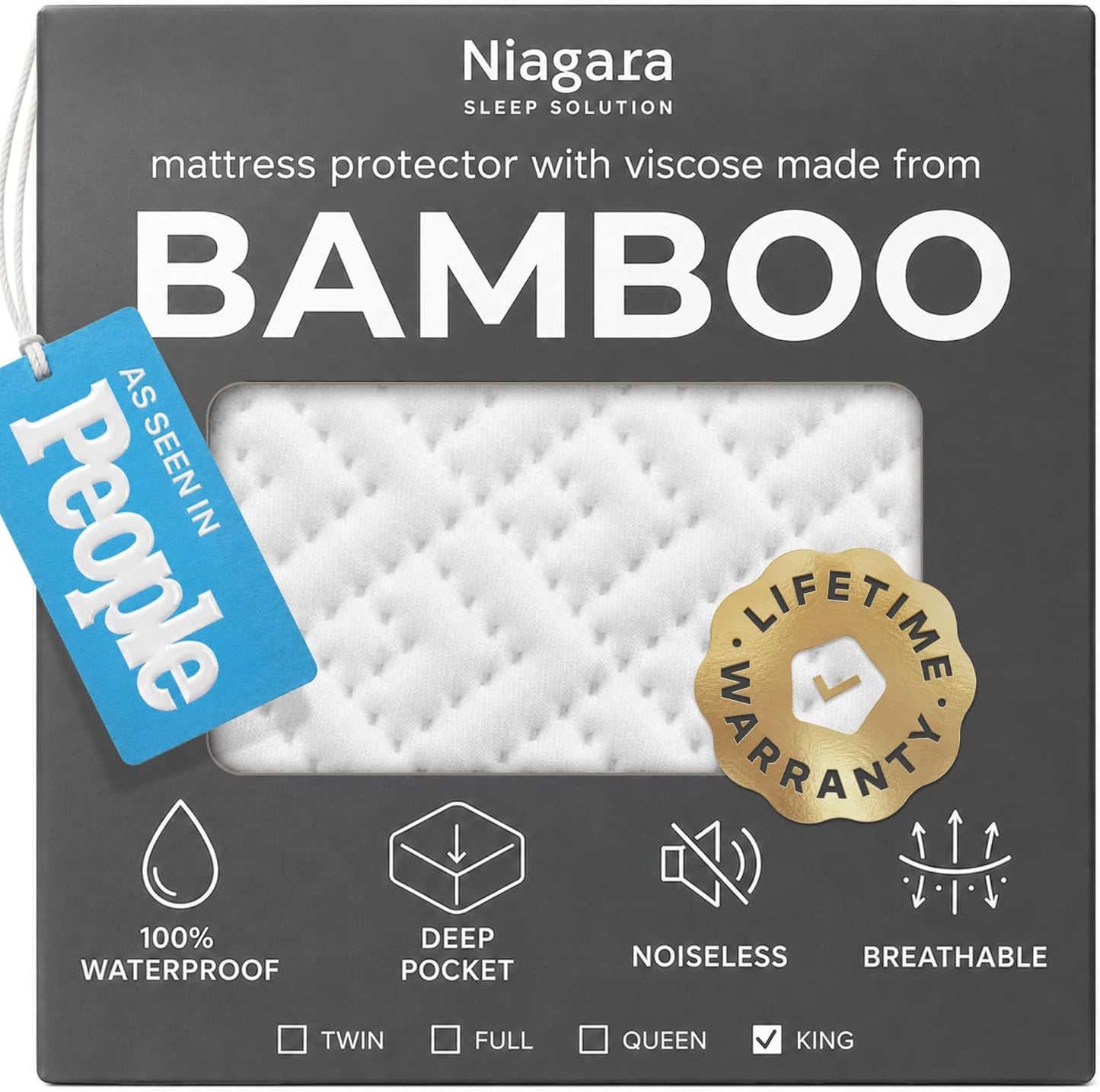 100% Waterproof Queen Mattress Protector - 360 Pad Protection Against Spills, Stains & Accidents for Parents & Pet Owners - Noiseless & Cooling Viscose Made from Bamboo (White)