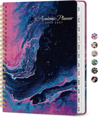 Planner 2026-2027, Jul 2026-Jun 2027 Academic Monthly & Weekly Planner - Colors B
