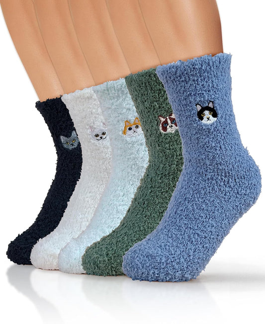 TEHOOK Warm & Cozy Gifts for Women, Fluffy Fuzzy Plush Sleeping Slipper Socks - Soft Warm Fabric