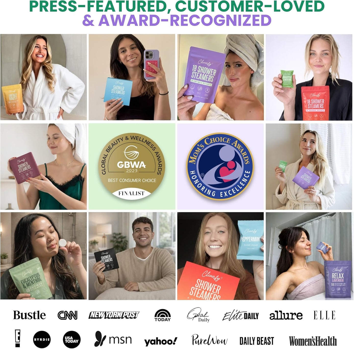 Cleverfy Shower Steamers Aromatherapy Gifts for Women and Men, 18 Tablets