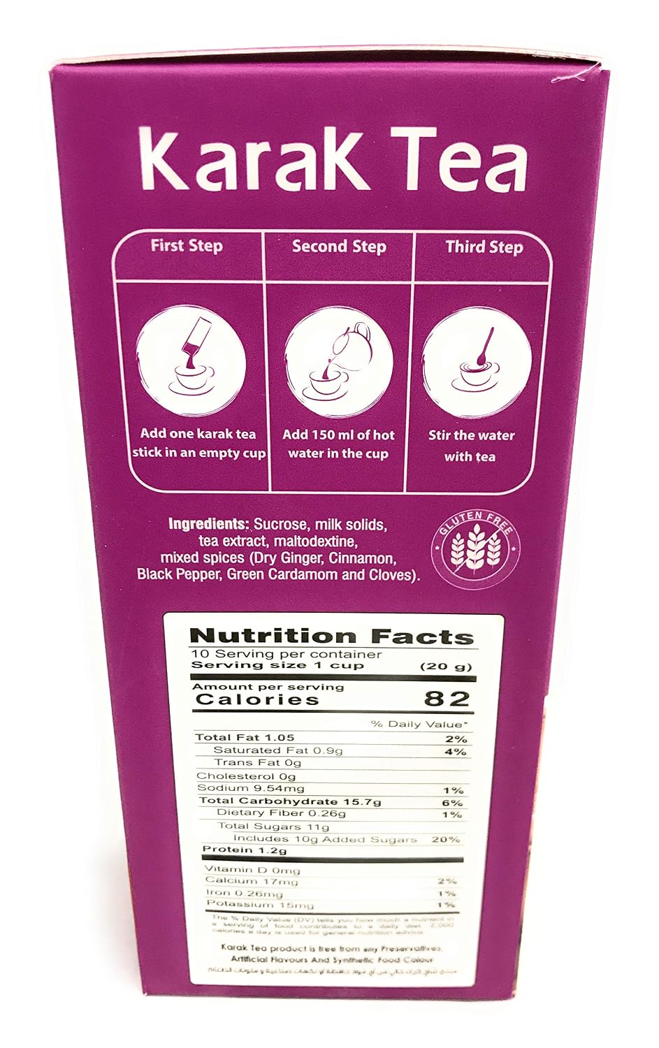Karak Tea Masala Flavor Instant Premix 100% Natural with Milk Powder Pre Mix Chai Latte