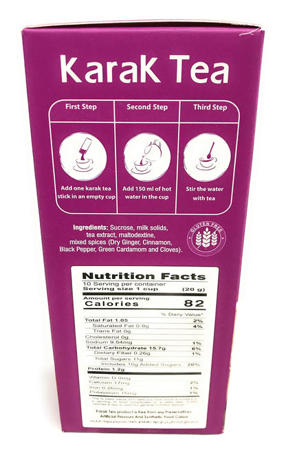 Karak Tea Masala Flavor Instant Premix 100% Natural with Milk Powder Pre Mix Chai Latte