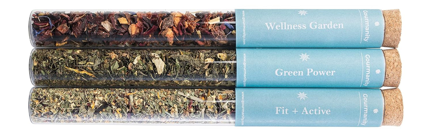 Gourmanity Bedtime Tea Sampler Gift Set, Naturally Calming Herbal Blends, Warm Up and Snuggle Down with our 3 Sleepy Tea Flavors, Product of Austria, 0.74oz