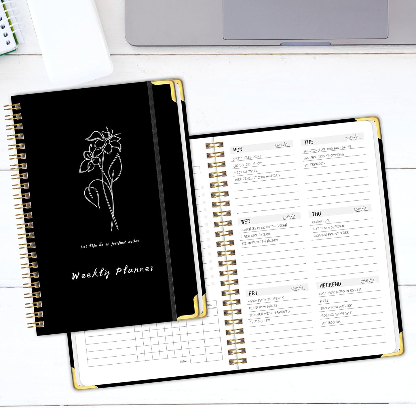 Undated Weekly Planner With Habit Tracker & To Do List 5.7 x 8.0 inch | Avoid Unfocused Busywork,Productivity Organizer,No-Bleed Thick Pages,Portable Size,Lay-Flat Spiral for Hands Free