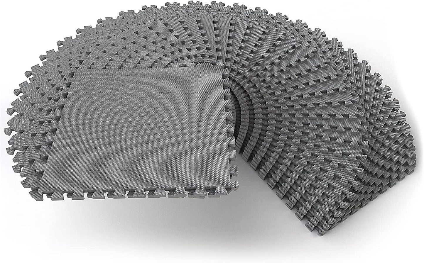 BalanceFrom Puzzle Exercise Mat 1/2" Thick, EVA Interlocking Foam Floor | Tiles for Home Gym, Mat for Home Workout Equipment, Floor Padding for Kids, Black, 24 in x 24 in x 1/2 in, 144 Sq Ft-36 Tiles