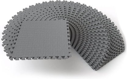 BalanceFrom Puzzle Exercise Mat 1/2" Thick, EVA Interlocking Foam Floor | Tiles for Home Gym, Mat for Home Workout Equipment, Floor Padding for Kids, Black, 24 in x 24 in x 1/2 in, 144 Sq Ft-36 Tiles