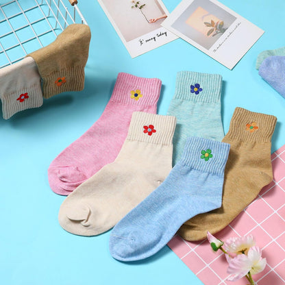 Eurzom 10 Pairs Socks Womens Crew Elastic Ankle Length Cotton Socks Aesthetic Cute Lightweight Low Cut Gifts for Women - Colors A