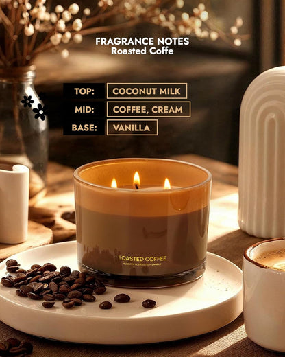 96NORTH Luxury Vanilla Soy Candles | Large 3 Wick Jar Candle | Up to 50 Hours Burning Time | 100% Natural Soy Wax | Relaxing Aromatherapy Aesthetic Candle | Housewarming Gift for Men and Women