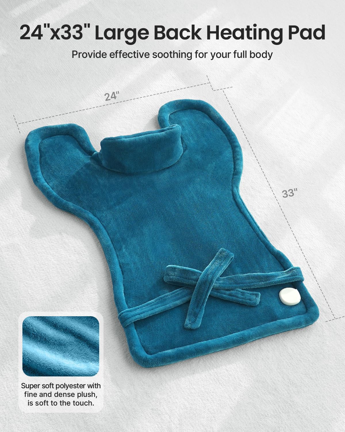 RENPHO Fathers Day Dad Gifts, Electric Heating Pad - 6 Heat Levels for Neck Shoulder and Back, Birthday Gifts for Women Men, Weighted Pad for Snug Fit, ETL Certified, FSA Eligible, 24"x33" Gray