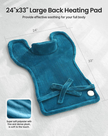RENPHO Fathers Day Dad Gifts, Electric Heating Pad - 6 Heat Levels for Neck Shoulder and Back, Birthday Gifts for Women Men, Weighted Pad for Snug Fit, ETL Certified, FSA Eligible, 24"x33" Gray