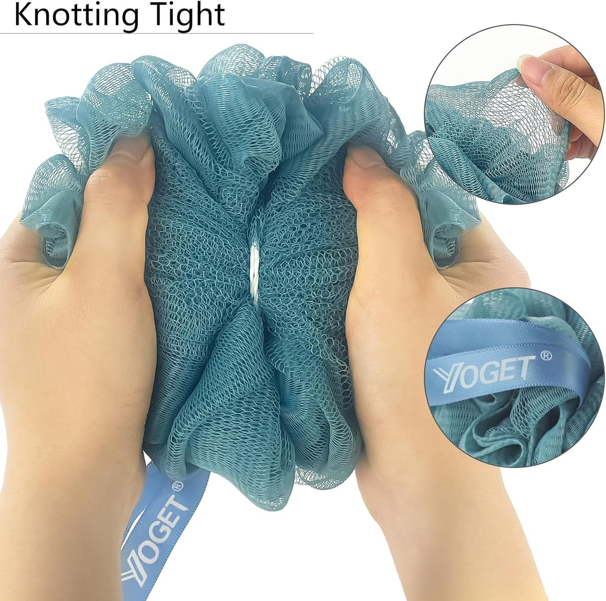 Yoget 4 Pack Shower Loofah Sponge, 60G Bath Loofa Exfoliating Body Scrubber