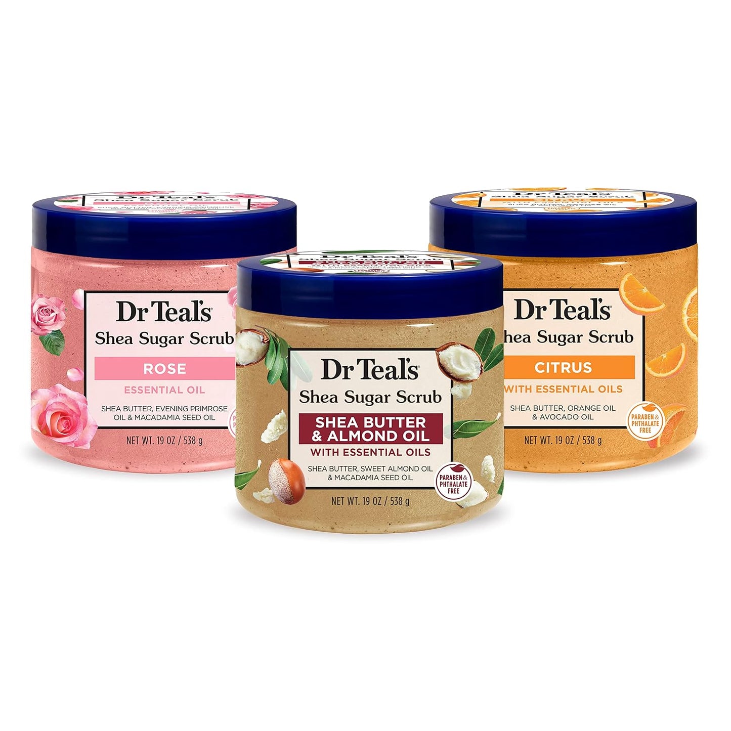 Dr Teal's Shea Sugar Sleep Scrub, with Melatonin, Lavender, & Essential Oils, 19oz (Pack of 3)