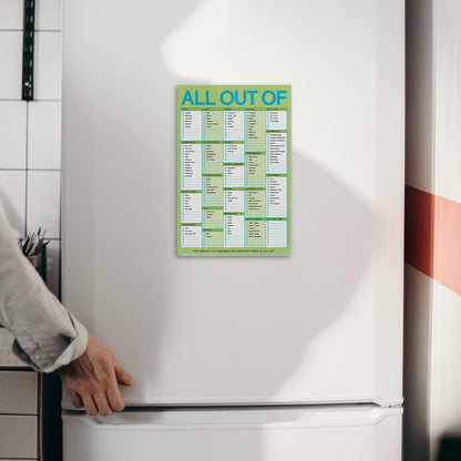 Knock Knock All Out Of Grocery List Note Pad, 6 x 9-inches (Blue)