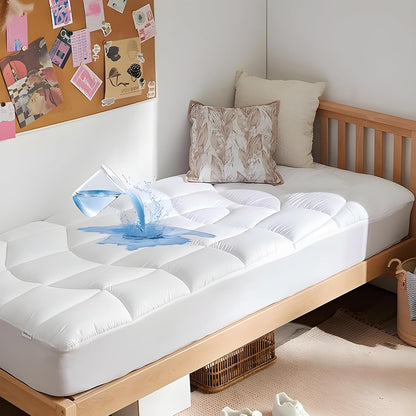 Unikome Ultra Soft Waterproof Mattress Pad King, Cooling Mattress Protector for Hot Sleepers, 5-Layers Noiseless Washable Mattress Cover with 8"-21" Deep Pocket (Light Blue, 78x80)