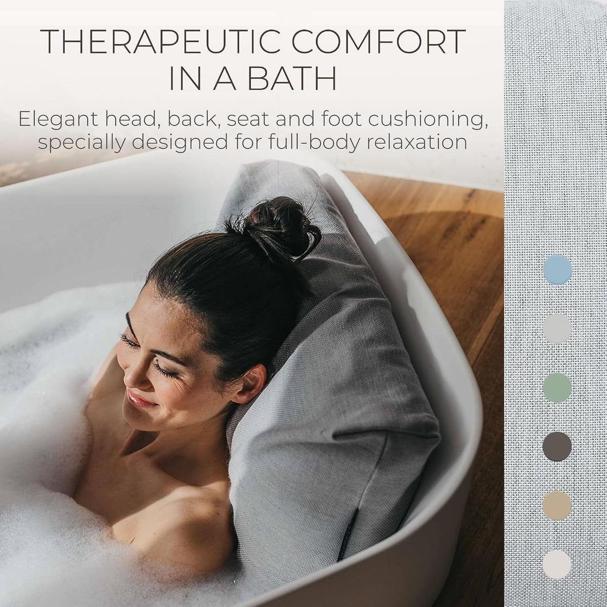 BADESOFA® Luxury Bath Pillow M in Ivory, Quick-Drying Bath Back Pillow