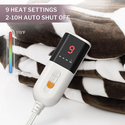 VENTIMI Electric Blanket Heated Throw, 50" x 60" Heated Blanket with 5 Heat Levels & 3 Hours Auto Off, Fast Heating Blankets with ETL & FCC Certification, Grey