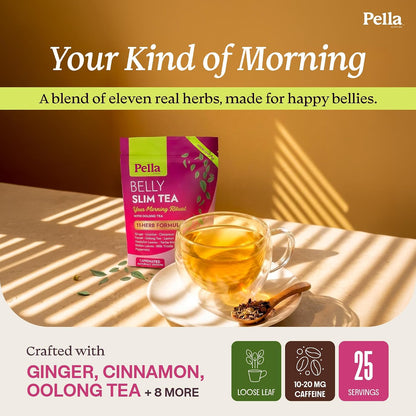 Pella Nutrition Belly Slim Caffeinated Loose Leaf Tea - 25 Servings