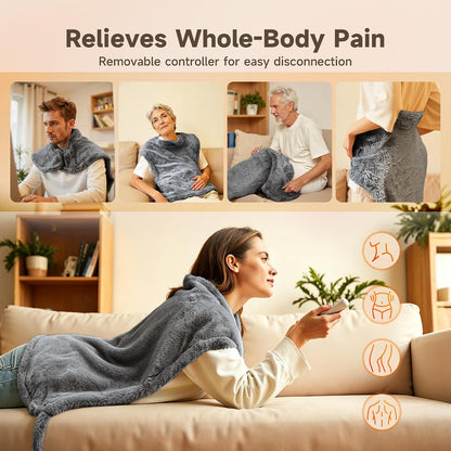 GOTCOZY Heating Pad 12"x24" for Back Pain Relief & Cramps(Rose)