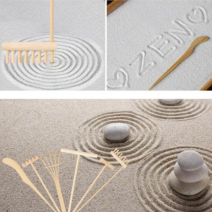 24 PCS Mini Zen Garden Rake Tools, Zen Garden Accessories, Zen Garden Tools Bulk Zen Garden Bamboo Sand Rake Set for Home, Office Decor and Meditation Tools