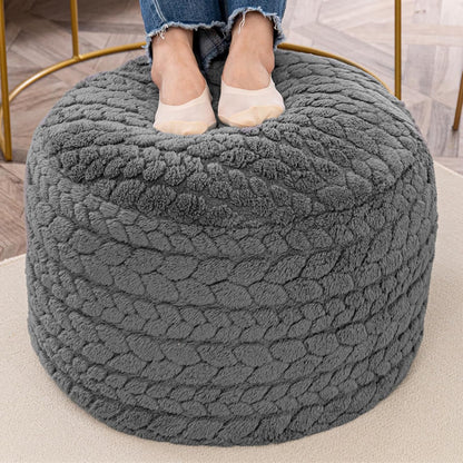 Round Pouf Ottoman 20 x 20 x 14 Inches Boho Poof Home Decor Floor Pouffe Ottoman Foot Rest for Couch Sofa Bean Bag Chairs Living Room Bedroom (Green)