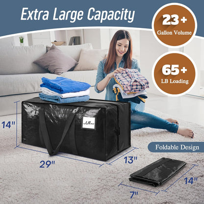 Extra Heavy Duty Large Moving Bags with Strong Zipper, Dark Blue