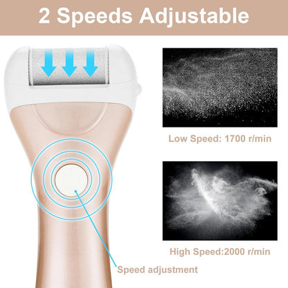 Callus Remover for Feet, Nicebirdie Electric Foot File Callus Removers Rechargeable Waterproof Pedicure Tools Foot Scrubber Shaver Feet Care Tool for Cracked Heels Dead Skin （Green）