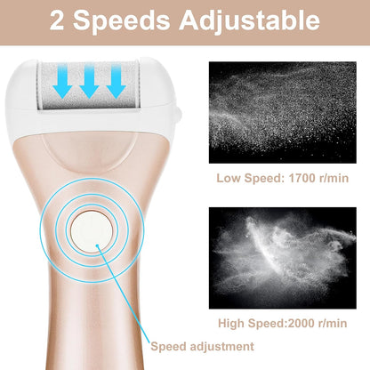 Callus Remover for Feet, Nicebirdie Electric Foot File Callus Removers Rechargeable Waterproof Pedicure Tools Foot Scrubber Shaver Feet Care Tool for Cracked Heels Dead Skin （Green）