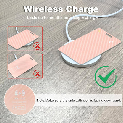 Wallet Tracker Card, Slim Rechargeable Bluetooth Item Locator, Smart Finder Compatible with Apple Find My for Wallet, Luggage, Passport, IP68 Waterproof (iOS Only) (Carbon Fiber Black)