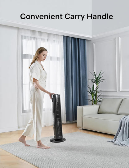 PELONIS 30 Inch Tower Fan for Bedroom, Quiet Oscillating Standing Fan with 3 Speeds, Portable Cooling Fan for Home Office Dorm Room, Auto-off Timer, Black, PFT28A2BBB