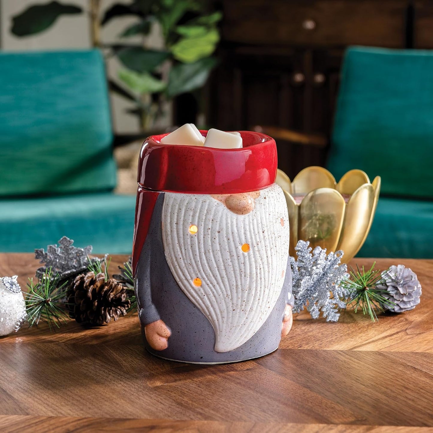 Candle Warmers ETC. Illumination Fragrance Warmer- Light-Up Warmer for Warming Scented Candle Wax Melts and Tarts or to Freshen Room, White Harmony