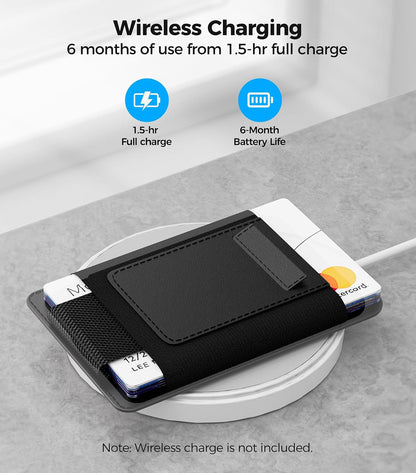 for MagSafe Wallet Works with Apple Find My, 5-Card RFID Holder with Pop-Up Strap, Strong Magnetic Wallet for iPhone 17/16/15/14/13/12 Pro Max Air Plus, Wireless Charging, Black