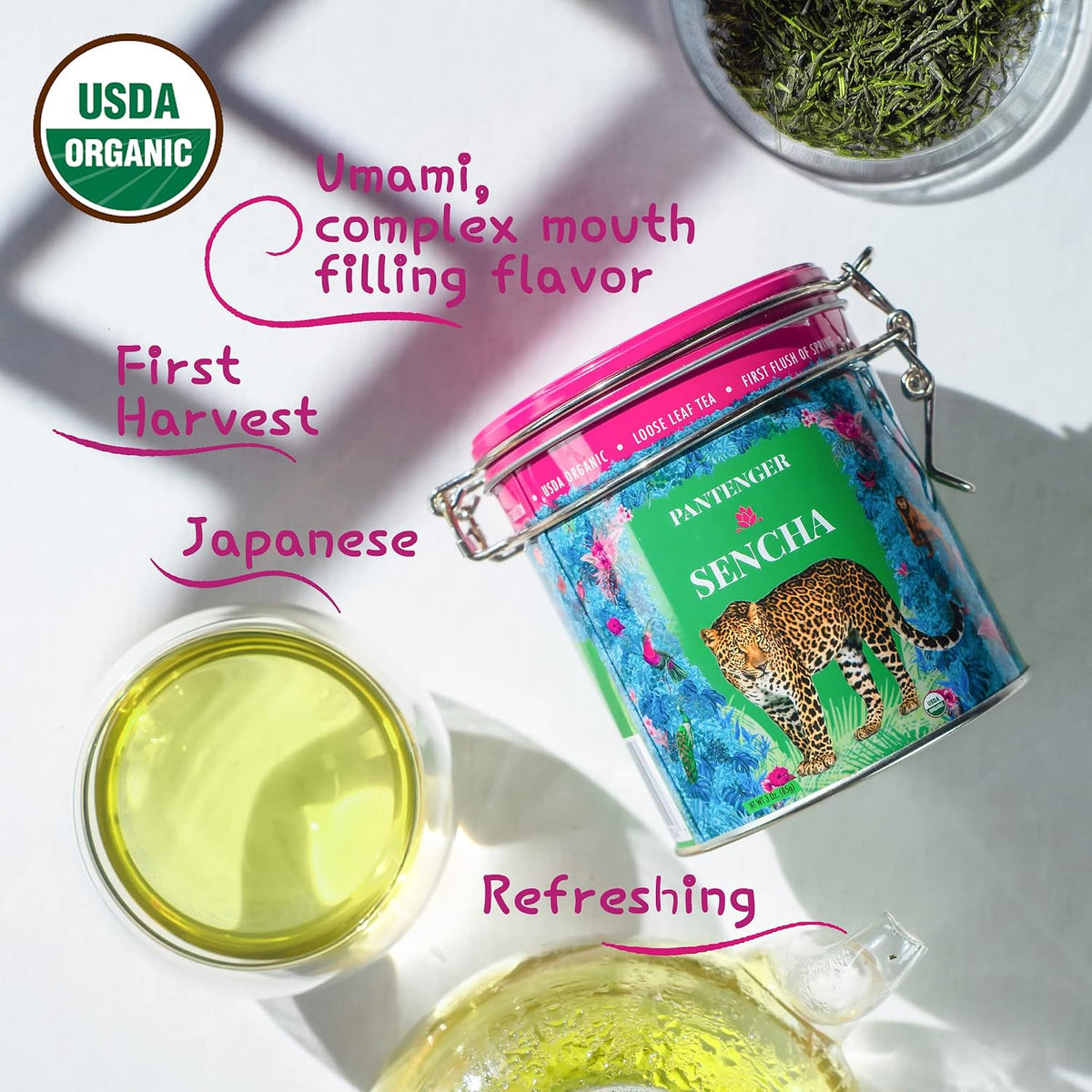 Sencha Green Tea | 3 Oz. First Harvest | Ichiban Cha.Green Tea Loose Leaf. USDA Organic Green Tea | Japanese Tea by Pantenger