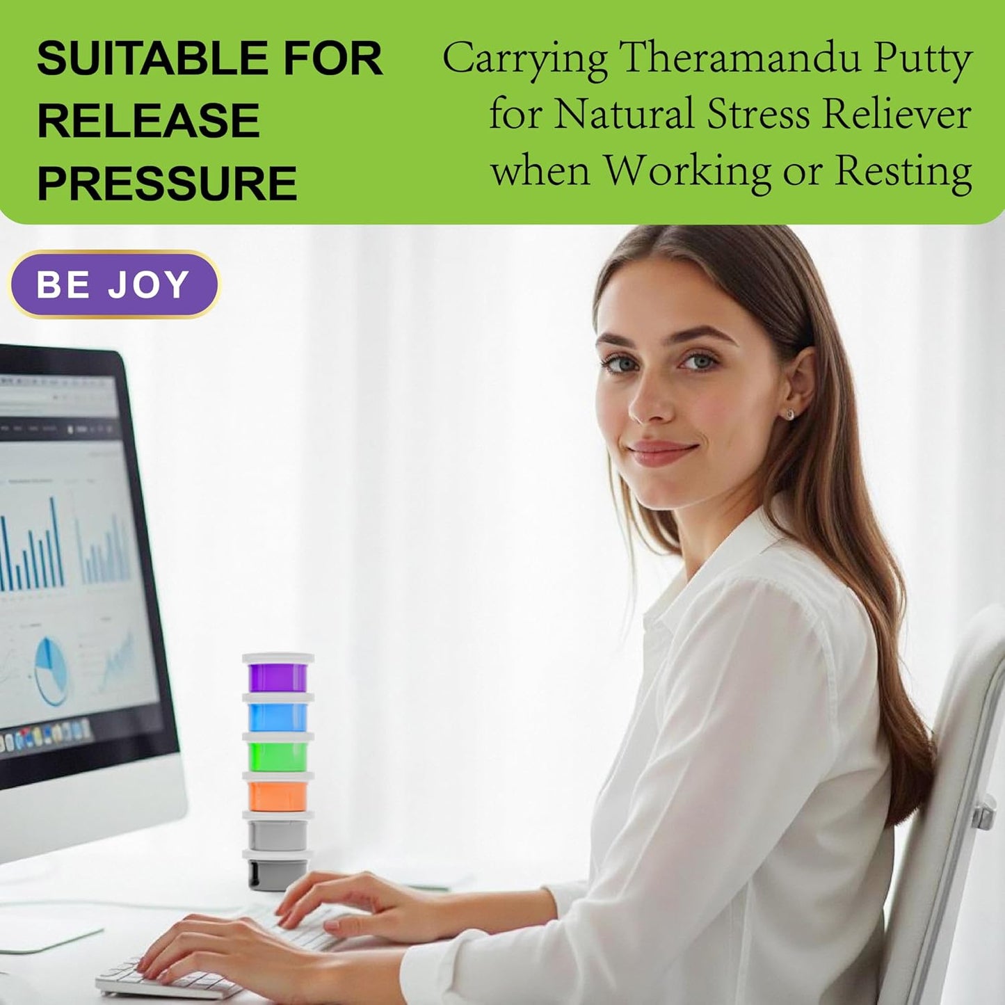 6 Pack Theramandu Therapy Putty Kit, Hand Strengthening and Sensory Therapy Putty for Exercise & Stress Relief, Therapy Putty for Adults, 6 Different Resistances, 3 Ounces of Each Putty