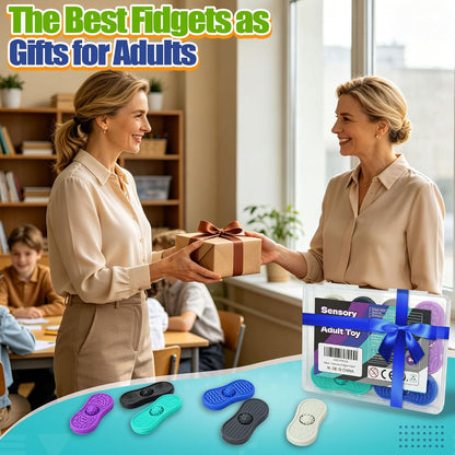 Sensory Fidget Toys for Adults 6 Pack Silicone Worry Stones for Autism ADHD Anxiety Calming Down Kids Quiet Silent Figette Stress Relief for Teacher Therapy Office Must Have Desk Figets Toys Set
