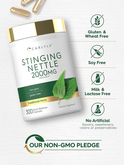 Carlyle Stinging Nettle Leaf Extract Supplement | 300 Capsules