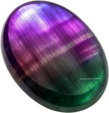 Amazing Gemstone Labradorite Thumb Worry Stone, Anxiety Stone, Healing Crystals - Piedra Crystal Fidget for Gift, Meditation, Calming, Relaxation, Stress Relief - Colors B