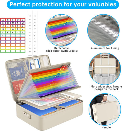 ENGPOW Fireproof File Organizer Bag with 13 Pockets Accordion File Folder
