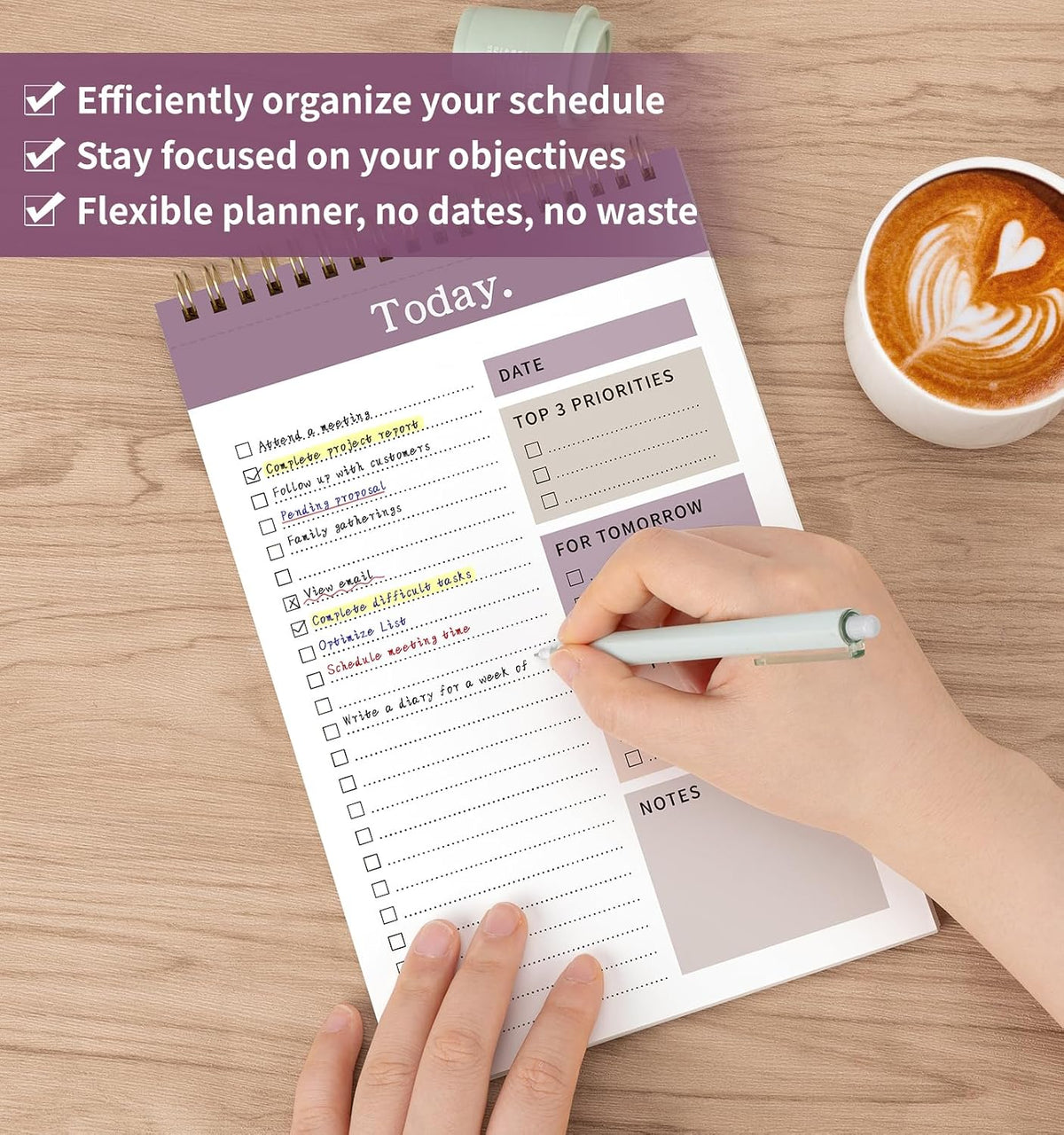 104 Pgs To Do List Notepad, 52 Undated Sheets Duplex-printed