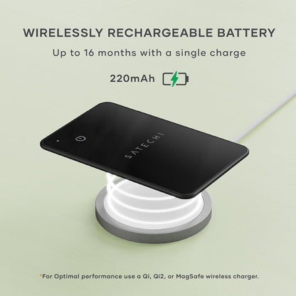 Satechi FindAll Wallet Card, Find My Compatible, Wireless Charging, Black