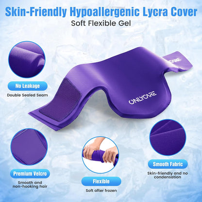 ONLYCARE Neck Ice Pack Wrap Gel - Upgraded Ice Packs for Neck Reusable, Hot and Cold Compress, Relief of Pain, Swelling, Sprains, Office Pressure