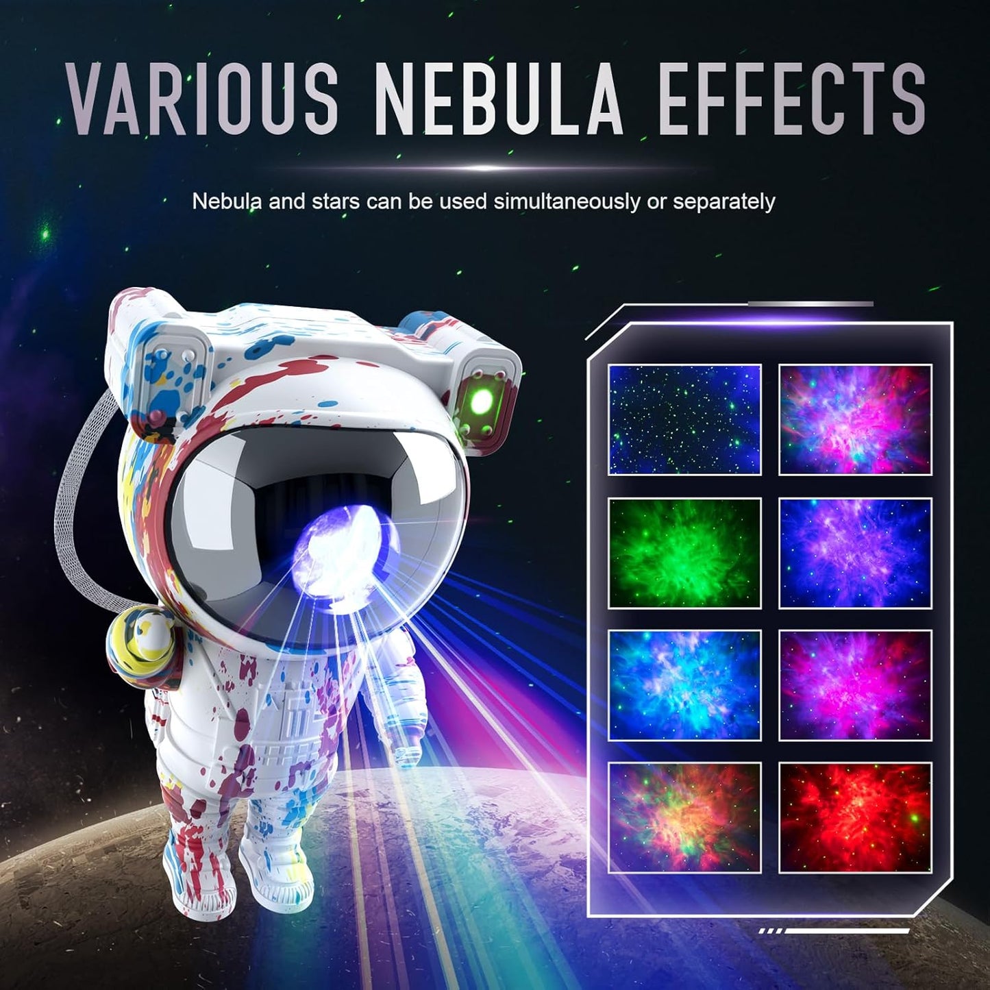 Star Projector Galaxy Night Light - Astronaut Space Projector, Starry Nebula Ceiling LED Lamp with Timer and Remote, Kids Room Decor Aesthetic, for Christmas & Birthdays