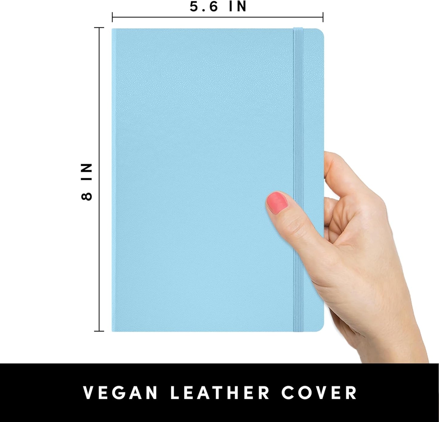 PAPERAGE Lined Journal Notebook, Hardcover Journal for Women & Men, 160 Pages, (5.6 in x 8 in), College Ruled Journaling Notebook for Work, School Supplies & Note Taking, (Black)