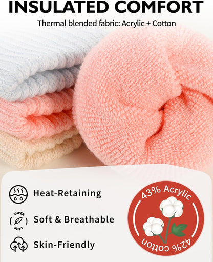 CLOSEMATE Womens Thick Full Cushioned Thermal Warm Boot Socks for Winter 3 Pairs