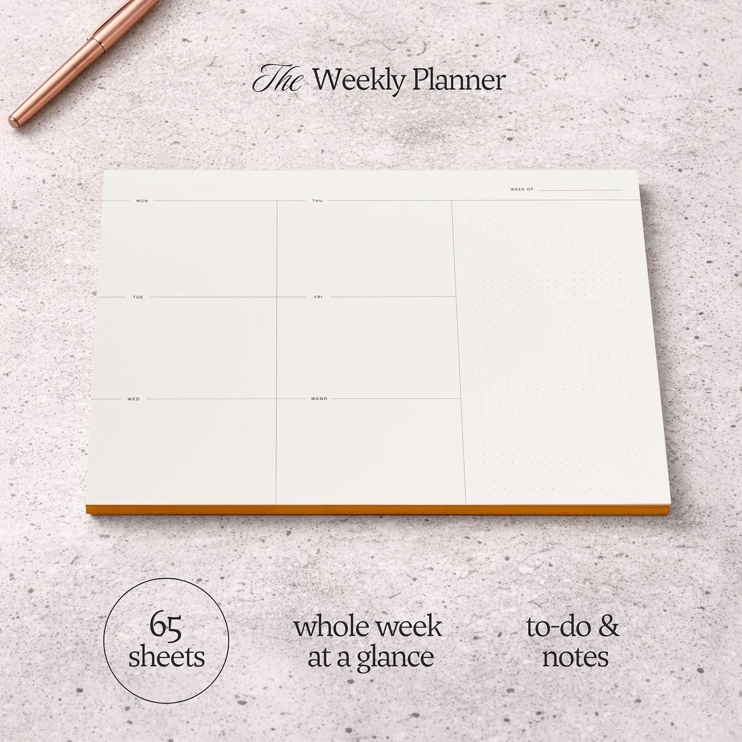 Daily To-Do List Notepad – Desk Pad for Work and Study, Minimal, 8.25x5.85 Inches