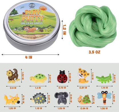 Inner-Active Play Putty Therapy Putty for Kids with Charms Green as Grass Theraputty Medium Resistance, Increase fine Motor Skills and Finger Strength, Occupational Therapy Toys