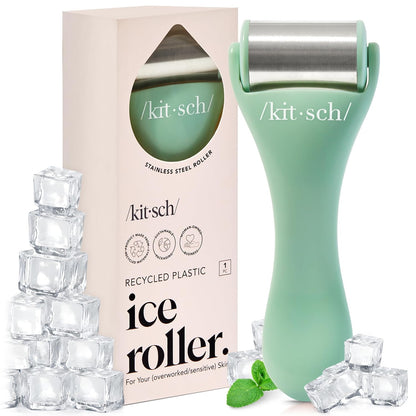 Kitsch Ice Roller for Face – Stainless Steel Ice Face Roller to Reduce Puffiness, Redness & Headaches – Cooling Facial Roller for Skin Care, Irritation Relief & Spa-Like Experience at Home-Pink