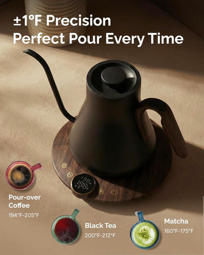 INTASTING Gooseneck Electric Kettle with ±1℉ Temperature Control 0.9 Liter