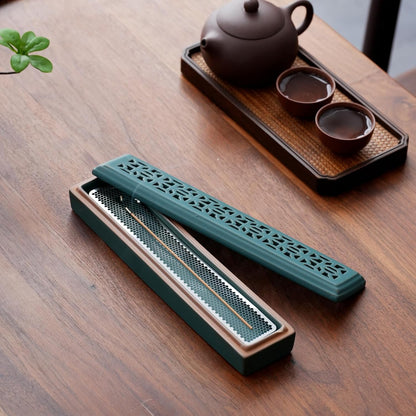 CEREMONY Incense Holder for Sticks, Ceramic Insence-Stick Holder Ash Catcher, Incense Holder Timkburner for Meditation Yoga Spa Room Incense Holder (Lever Brown)