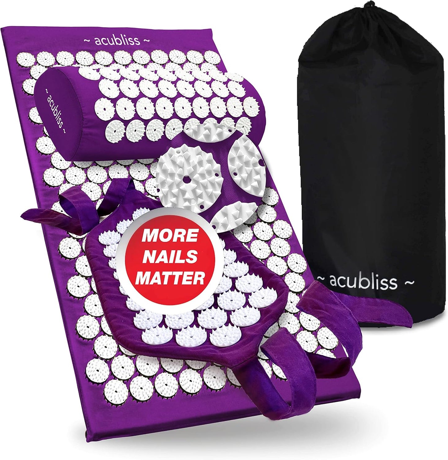 Premium Acupressure Mat, 8,358 Acupuncture Pressure Points for Back Pain Relief, Increased Energy, Relaxation with Drawstring Bag, 26x16x1", Blue