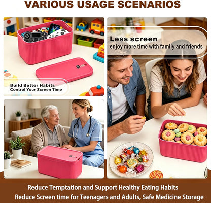 Medication Lock Box,Small Lockable Storage Box with Combination Code for Phone,Medicine Safe,Food, Home,Refrigerator,Office,Personal Items,Travel,Gift